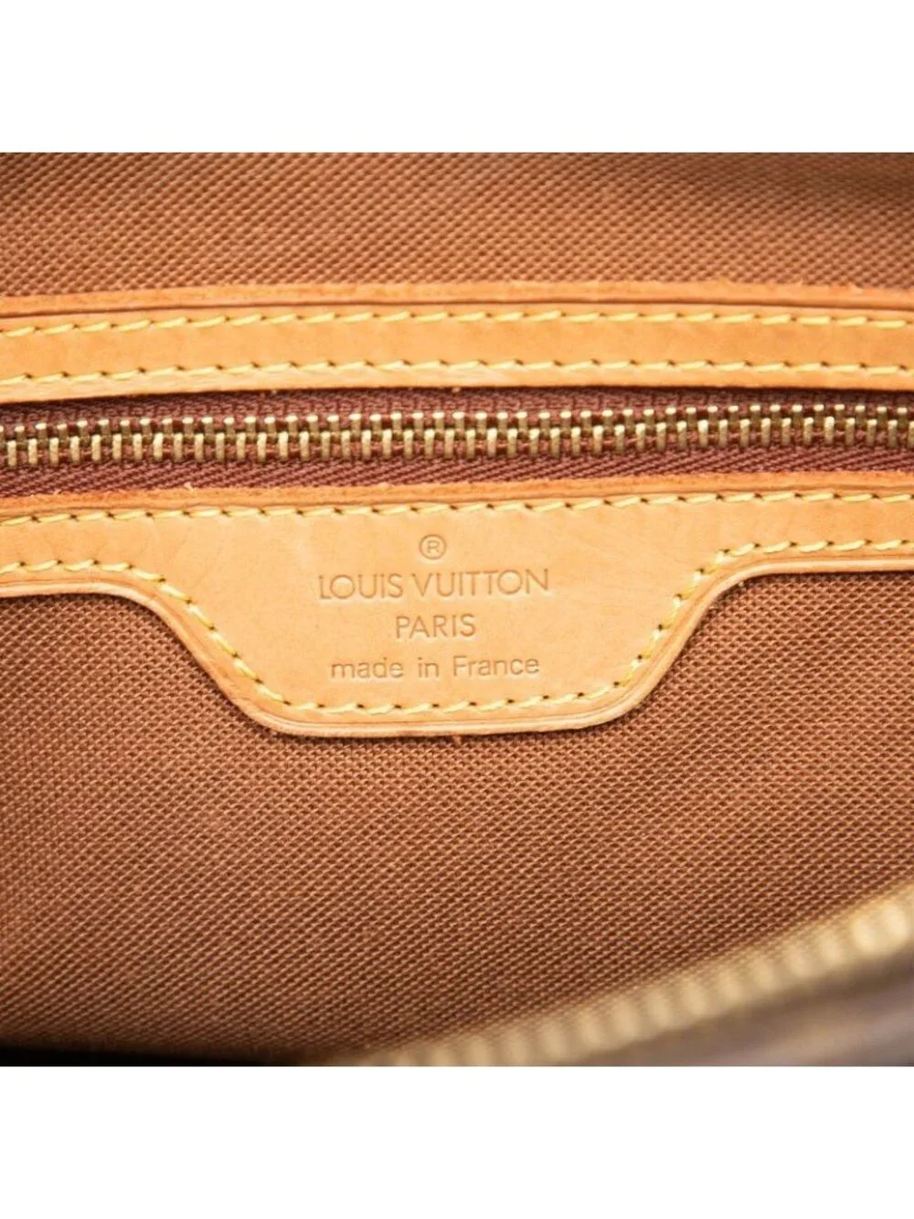 Louis Vuitton Monogram Cabas Piano Tote Shoulder Bag Brown Leather